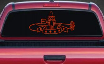 SSBN Deterrent Patrol Insignia Military Car or Truck Window Decal Sticker (Orange Red)
