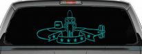 SSBN Deterrent Patrol Insignia Military Car or Truck Window Decal Sticker (Turquoise)