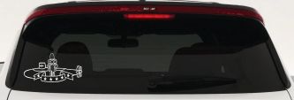 SSBN Deterrent Patrol Insignia Military Car or Truck Window Decal Sticker (White)