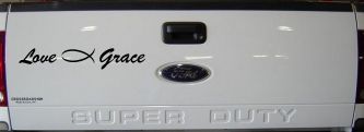 Love Christian Fish Grace Car or Truck Window Decal Sticker (Black)