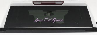 Love Christian Fish Grace Car or Truck Window Decal Sticker (Lilac)