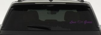 Love Christian Fish Grace Car or Truck Window Decal Sticker (Violet)