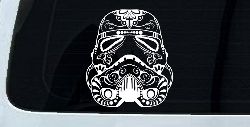 Storm Trooper Sugar Skull Sci Fi Car or Truck Window Decal Sticker