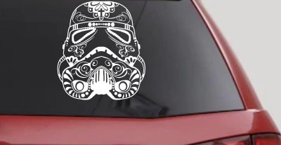 Storm Trooper Sugar Skull Sci Fi Car or Truck Window Vinyl Decal Sticker