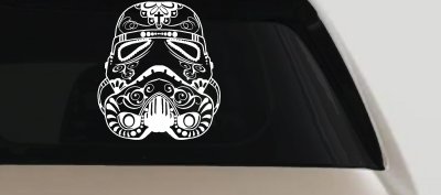 Storm Trooper Sugar Skull Sci Fi Car or Truck Window Vinyl Decal Sticker