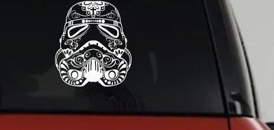 Storm Trooper Sugar Skull Sci Fi Car or Truck Window Vinyl Decal Sticker