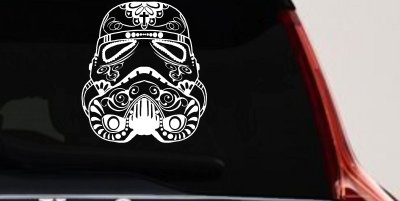 Storm Trooper Sugar Skull Sci Fi Car or Truck Window Vinyl Decal Sticker