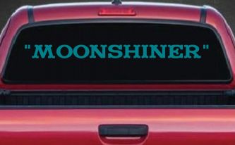 Moonshiner Country Car or Truck Window Decal Sticker (Turquoise Blue)