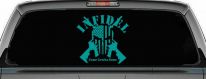 Infidel Come get You Some Punisher American US Flag AR 15 Military Car or Truck Window Decal Sticker (Turquoise)