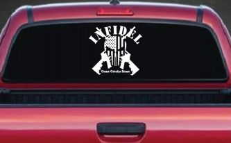 Infidel Come get You Some Punisher American US Flag AR 15 Military Car or Truck Window Decal Sticker