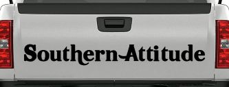 Southern Attitude Country Car or Truck Window Decal Sticker (Black)