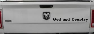 God and Country Christian Car or Truck Window Vinyl Decal Sticker (Black)