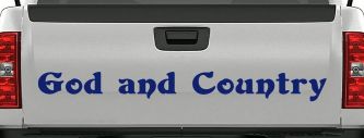 God and Country Christian Car or Truck Window Decal Sticker (Navy)