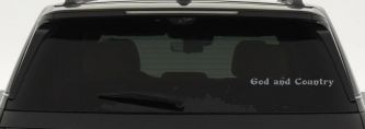 God and Country Christian Car or Truck Window Decal Sticker (Telegrey)