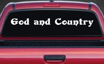 God and Country Christian Car or Truck Window Decal Sticker