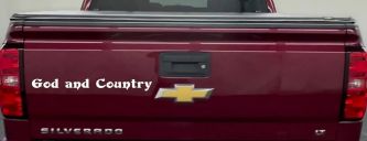 God and Country Christian Car or Truck Window Decal Sticker (White)