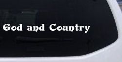 God and Country Christian Car or Truck Window Decal Sticker