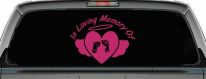 In Loving Memory Of Baby Heart Wings Car or Truck Window Decal Sticker (Hot Pink)