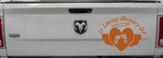 In Loving Memory Of Baby Heart Wings Car or Truck Window Decal Sticker (Nut Brown)