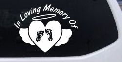 In Loving Memory Of Baby Heart Wings Car or Truck Window Decal Sticker