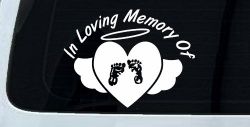 In Loving Memory Of Baby Heart Wings Car or Truck Window Decal Sticker