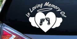 In Loving Memory Of Baby Heart Wings Car or Truck Window Decal Sticker