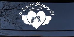 In Loving Memory Of Baby Heart Wings Car or Truck Window Decal Sticker