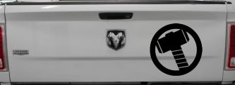 Thor Hammer Sci Fi Car or Truck Window Vinyl Decal Sticker (Black)