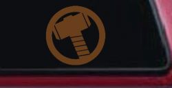 Thor Hammer Sci Fi Car or Truck Window Decal Sticker (Copper)