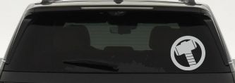 Thor Hammer Sci Fi Car or Truck Window Decal Sticker (Light Gray)