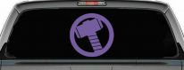 Thor Hammer Sci Fi Car or Truck Window Decal Sticker (Purple)
