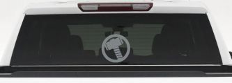 Thor Hammer Sci Fi Car or Truck Window Decal Sticker (Telegrey)