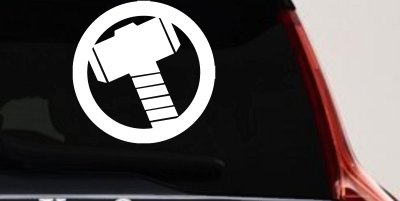 Thor Hammer Sci Fi Car or Truck Window Vinyl Decal Sticker