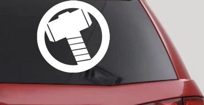Thor Hammer Sci Fi Car or Truck Window Vinyl Decal Sticker