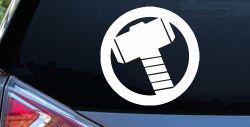 Thor Hammer Sci Fi Car or Truck Window Decal Sticker
