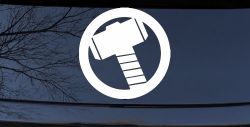 Thor Hammer Sci Fi Car or Truck Window Decal Sticker