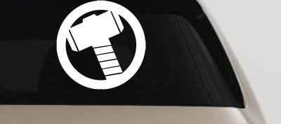 Thor Hammer Sci Fi Car or Truck Window Vinyl Decal Sticker