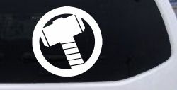 Thor Hammer Sci Fi Car or Truck Window Decal Sticker