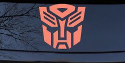 Transformers Autobot Sci Fi Car or Truck Window Decal Sticker (Coral)