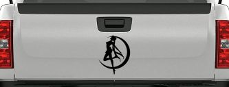 Sailor Moon Sci Fi Car or Truck Window Decal Sticker (Black)