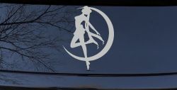 Sailor Moon Sci Fi Car or Truck Window Decal Sticker (Light Gray)