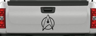 Starfleet Symbol Logo Sci Fi Car or Truck Window Decal Sticker (Black)