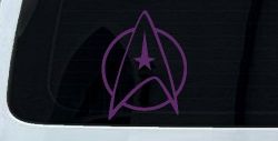 Starfleet Symbol Logo Sci Fi Car or Truck Window Decal Sticker (Violet)