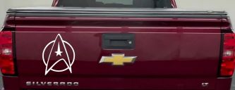 Starfleet Symbol Logo Sci Fi Car or Truck Window Decal Sticker (White)