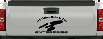 My Other Ride Is The Enterprise Car or Truck Window Decal Sticker (Black)