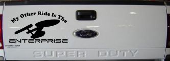 My Other Ride Is The Enterprise Car or Truck Window Decal Sticker (Black)