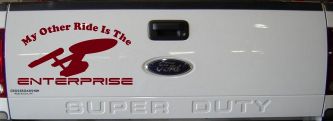 My Other Ride Is The Enterprise Car or Truck Window Decal Sticker (Burgundy)