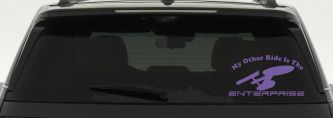 My Other Ride Is The Enterprise Car or Truck Window Decal Sticker (Purple)