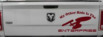 My Other Ride Is The Enterprise Car or Truck Window Decal Sticker (Purple Red)