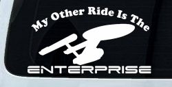 My Other Ride Is The Enterprise Car or Truck Window Decal Sticker